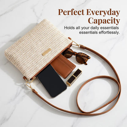 Women's Woven Shoulder and Clutch Bag