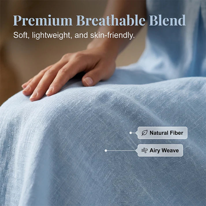 Women's Relaxed Linen-Blend Shirt Dress