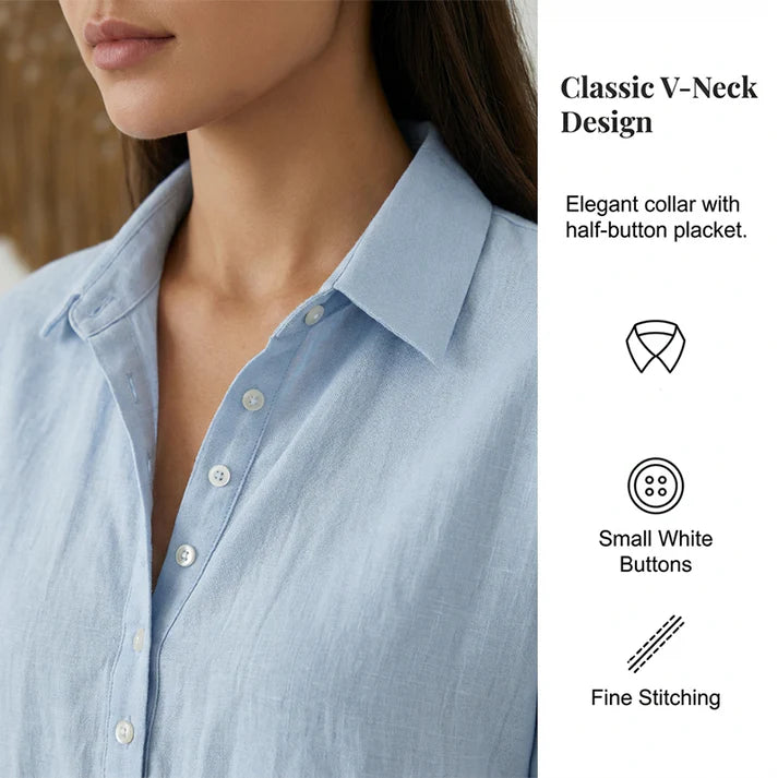 Women's Relaxed Linen-Blend Shirt Dress