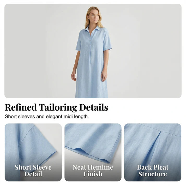 Women's Relaxed Linen-Blend Shirt Dress