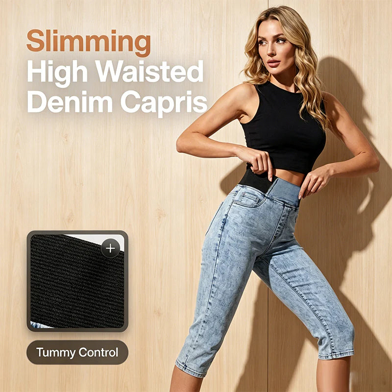 Women's High-Waisted Capri Jeans
