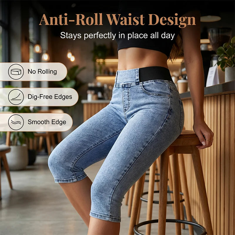 Women's High-Waisted Capri Jeans