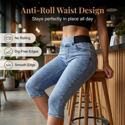 Women's High-Waisted Capri Jeans