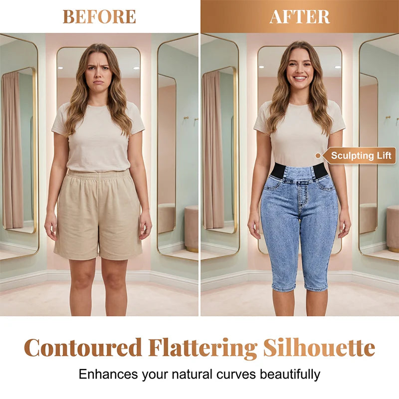 Women's High-Waisted Capri Jeans