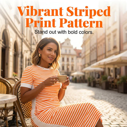 Women's Striped Midi Dress