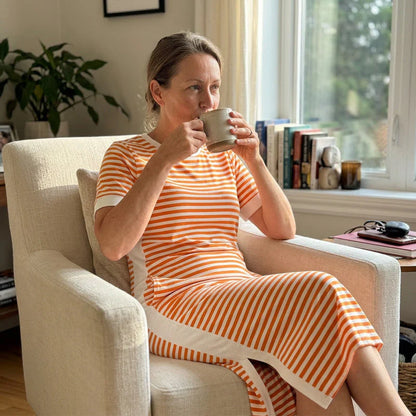 Women's Striped Midi Dress