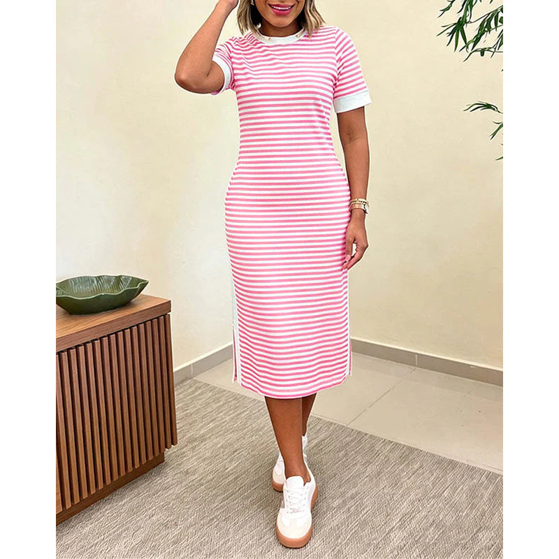 Women's Striped Midi Dress