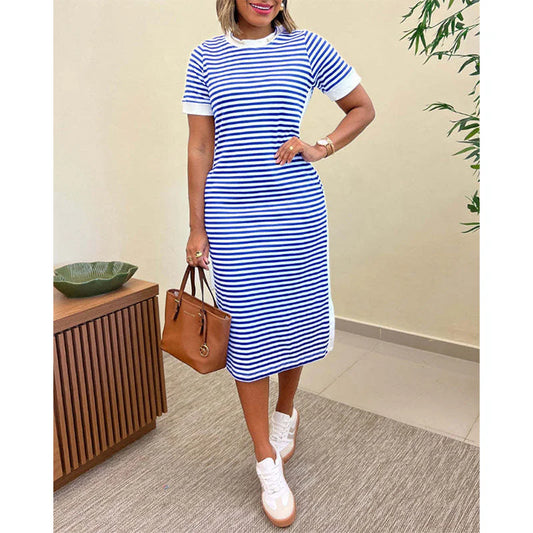 Women's Striped Midi Dress