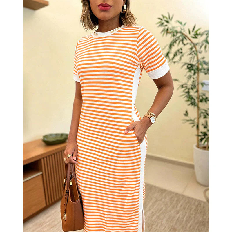 Women's Striped Midi Dress