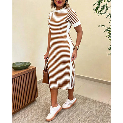 Women's Striped Midi Dress