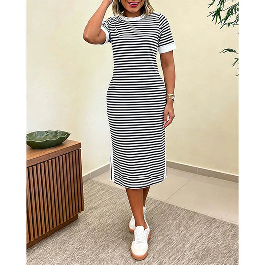 Women's Striped Midi Dress