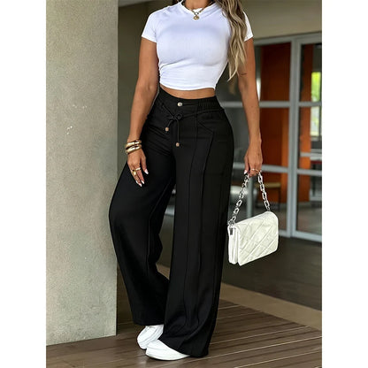 Women's Front Seam Straight Leg Trousers