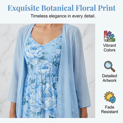 Women's Floral Dress and Cover-Up Set
