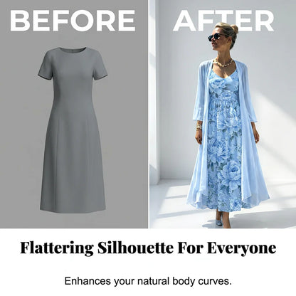 Women's Floral Dress and Cover-Up Set