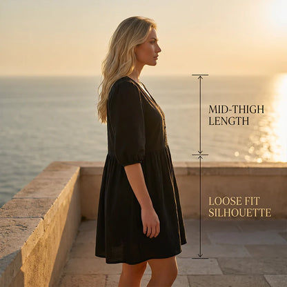 Women's Relaxed V-Neck Mini Dress