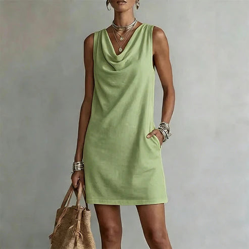 Women's Sleeveless Cowl Neck Dress
