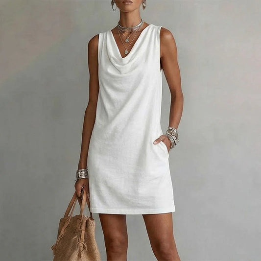 Women's Sleeveless Cowl Neck Dress