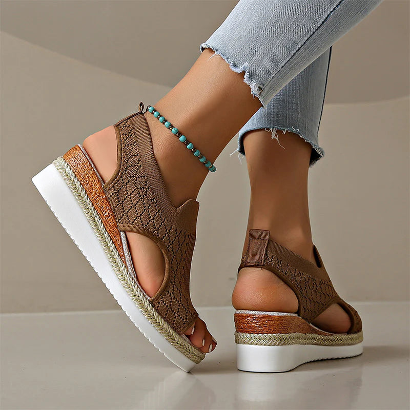 Women's Casual Platform Knit Sandals