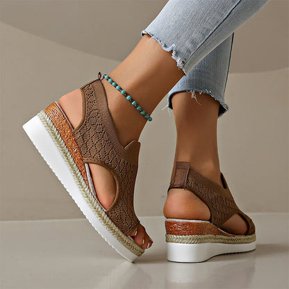 Women's Casual Platform Knit Sandals
