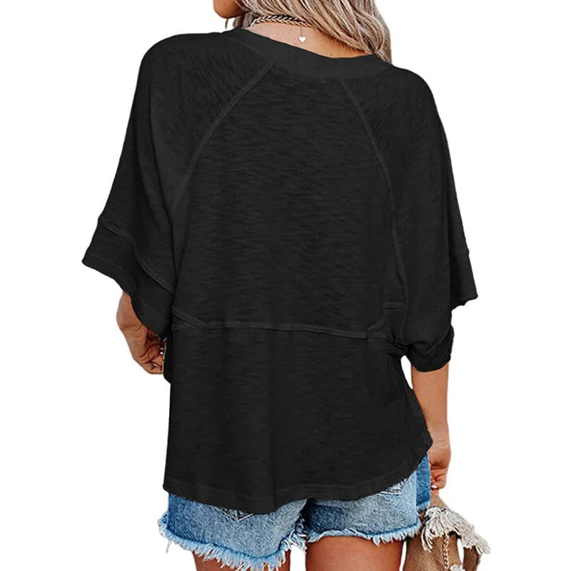 Women's Relaxed Flare Sleeve Casual Top