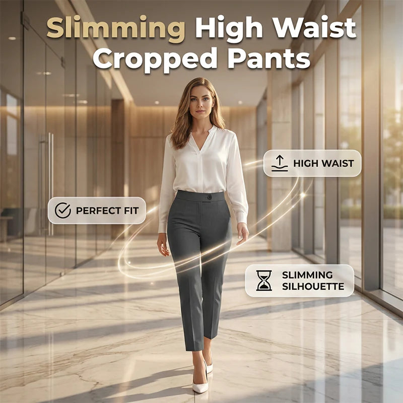 Women's High-Waisted Cropped Trousers