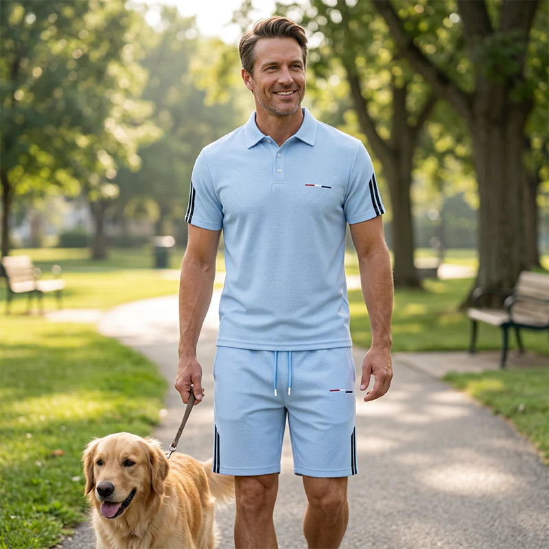 Men’s Polo Shirt and Shorts Set
