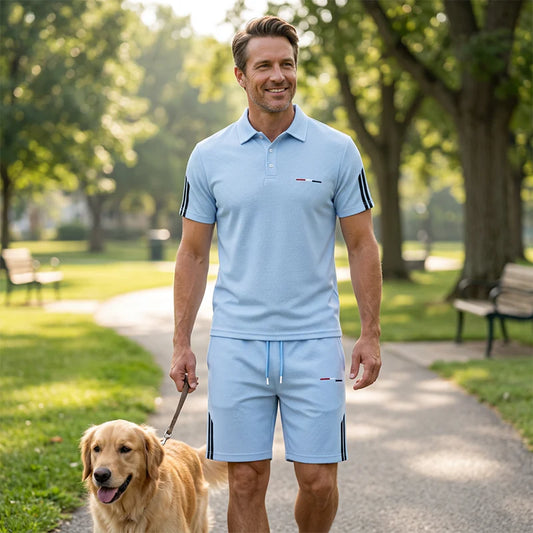 Men’s Polo Shirt and Shorts Set
