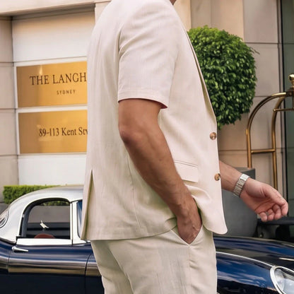 Men’s Short-Sleeved Blazer and Shorts Set