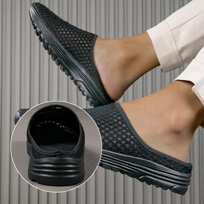 Breathable Mesh Slip-On Mules