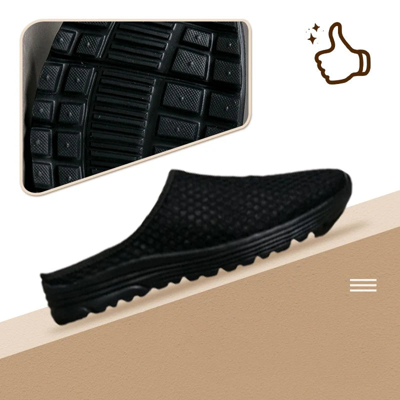 Breathable Mesh Slip-On Mules