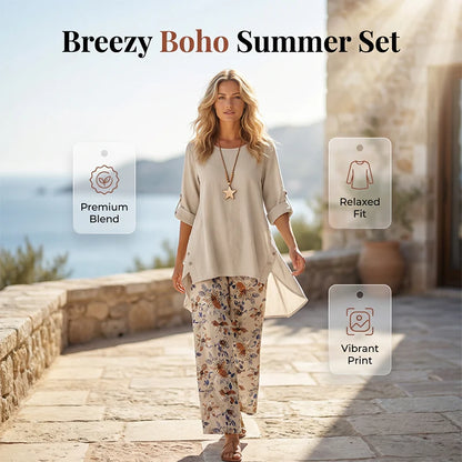 Women's Boho Print Two-Piece Set