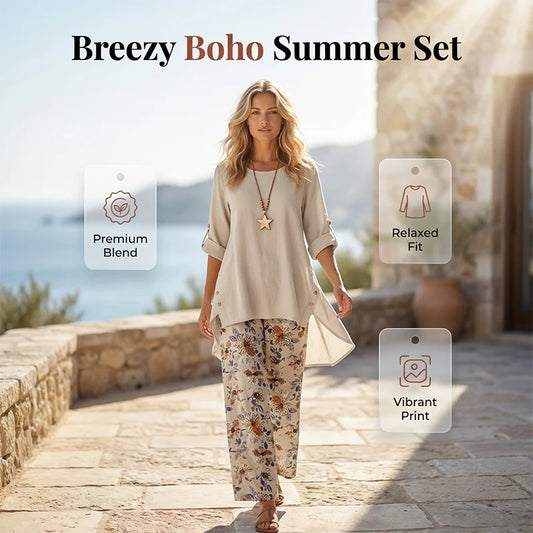 Women's Boho Print Two-Piece Set
