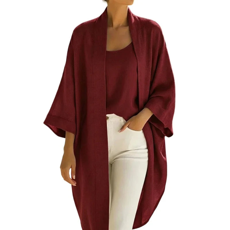 Women’s Open-Front Cardigan and Vest Top Set