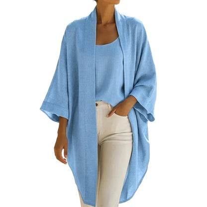 Women’s Open-Front Cardigan and Vest Top Set