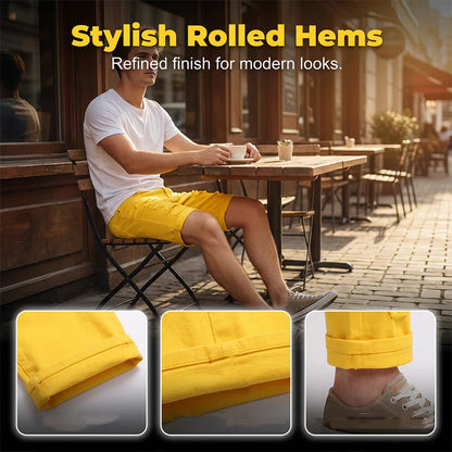 Men’s Distressed Rolled-Hem Shorts