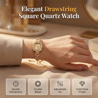 Women's Square Drawstring Bracelet Watch