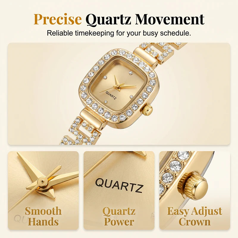 Women's Square Drawstring Bracelet Watch