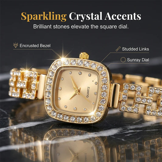 Women's Square Drawstring Bracelet Watch