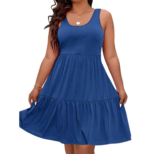 Women’s Sleeveless Tiered Knee-Length Dress