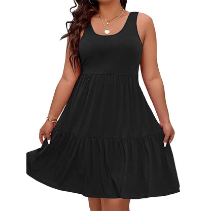 Women’s Sleeveless Tiered Knee-Length Dress