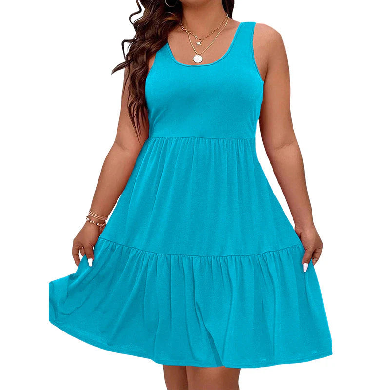 Women’s Sleeveless Tiered Knee-Length Dress