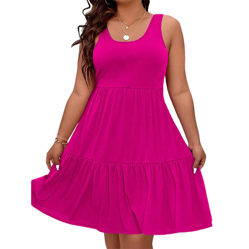 Women’s Sleeveless Tiered Knee-Length Dress