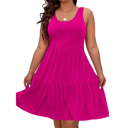 Women’s Sleeveless Tiered Knee-Length Dress