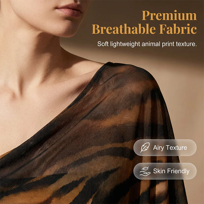 Women’s Asymmetric Shawl Top and Skirt Set