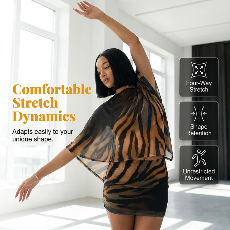 Women’s Asymmetric Shawl Top and Skirt Set