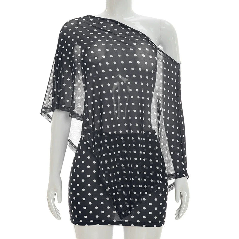 Women’s Asymmetric Shawl Top and Skirt Set