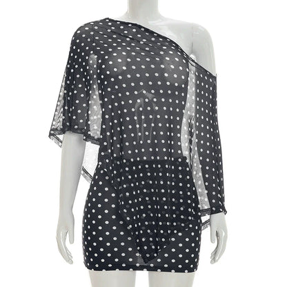 Women’s Asymmetric Shawl Top and Skirt Set