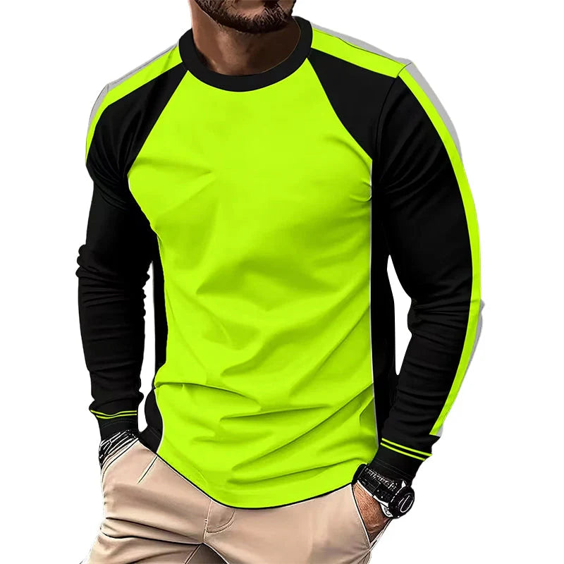 Men’s Colour-Block Long Sleeve T-Shirt