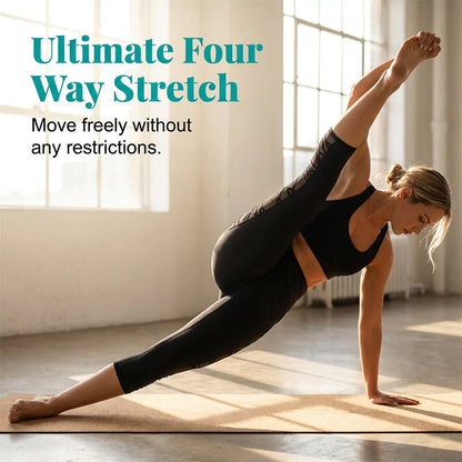 Women's High-Waisted Mesh Panel Capri Leggings