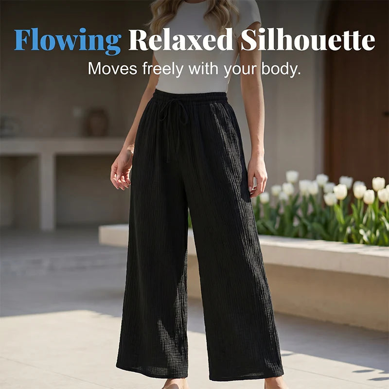 Women’s Crinkle Cotton Lounge Trousers